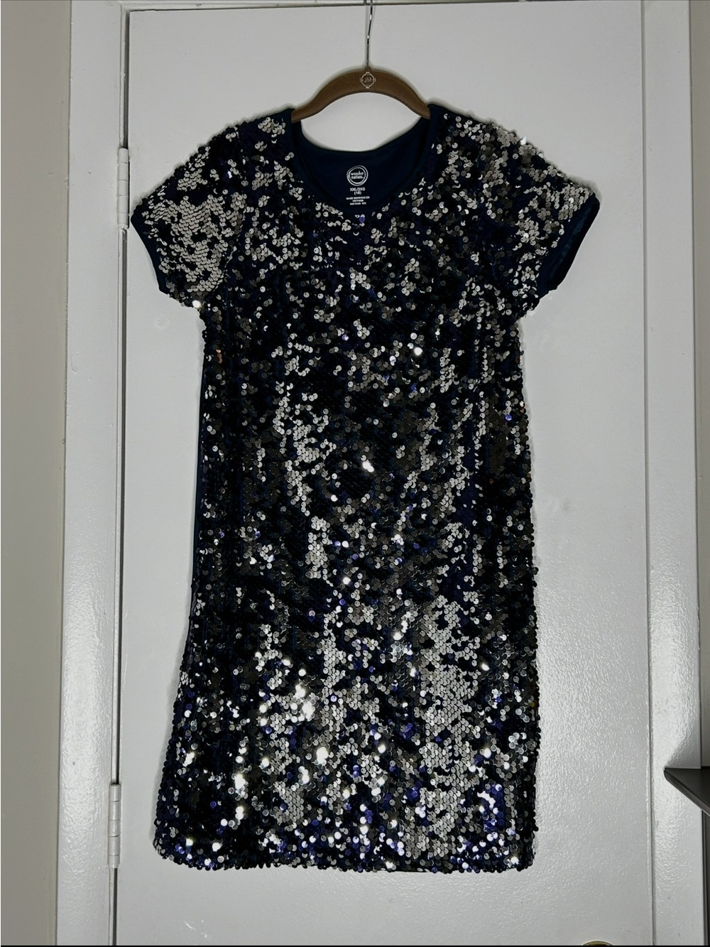 Wonder Nation Blue And Silver Sequin Dress  Girls XXL